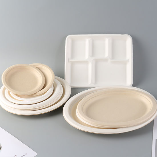 Compostable-Eco-Friendly-Disposable-Biodegradable-Tableware-Sugarcane-Bagasse-Oval-Plate